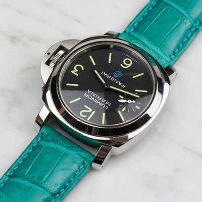 Bespoke Watch Strap in Turquoise Blue Crocodile