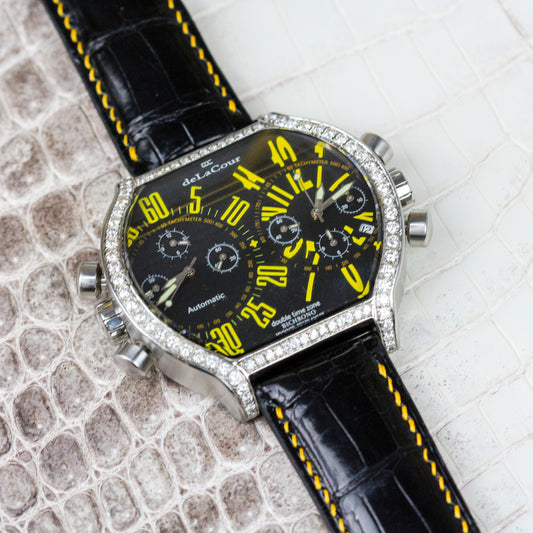 Bespoke Watch Strap in Black Crocodile