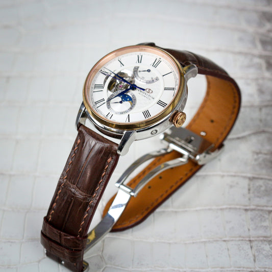 Bespoke Watch Strap in Brown Crocodile