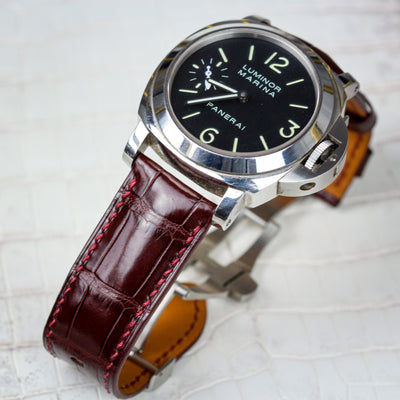 Bespoke Watch Strap in Reddish Brown Crocodile