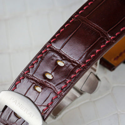 Bespoke Watch Strap in Reddish Brown Crocodile
