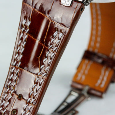 Bespoke Watch Strap in Brown Crocodile