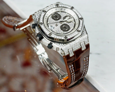 Bespoke Watch Strap in Brown Crocodile