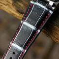 Bespoke Watch Strap in Black Silver Alligator