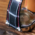 Bespoke Watch Strap in Black Silver Alligator