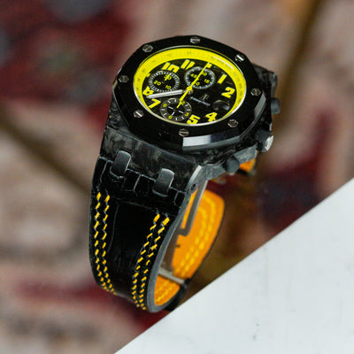 Bespoke Watch Strap in Black Crocodile