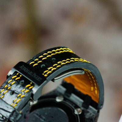 Bespoke Watch Strap in Black Crocodile