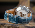 Bespoke Watch Strap in Cerulean Blue Crocodile