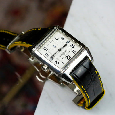 Bespoke Watch Strap In Black Crocodile