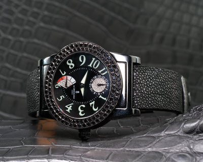 Bespoke Watch Strap in Black Stingray