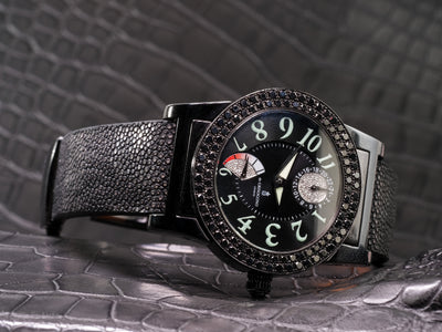 Bespoke Watch Strap in Black Stingray