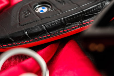 Bespoke Key Fob Cover in Black Crocodile