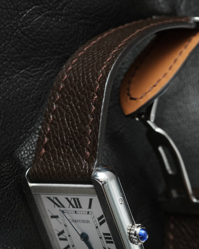 Bespoke Watch Straps in Black Crocodile & Brown Epsom