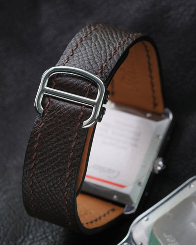 Bespoke Watch Straps in Black Crocodile & Brown Epsom