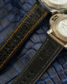 Bespoke Watch Straps in Etoupe Epsom & Electric Blue Crocodile