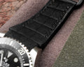 Bespoke Watch Strap in Black Nubuck Alligator