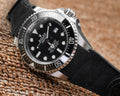Bespoke Watch Strap in Black Nubuck Alligator
