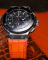 Bespoke Watch Strap in 2 Tone Orange Crocodile