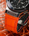 Bespoke Watch Strap in 2 Tone Orange Crocodile