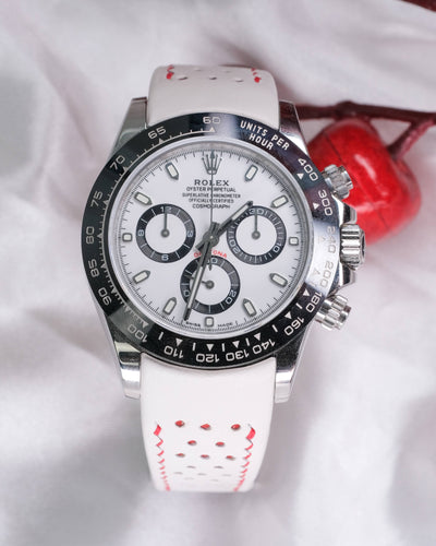 Bespoke Watch Strap in White Nappa